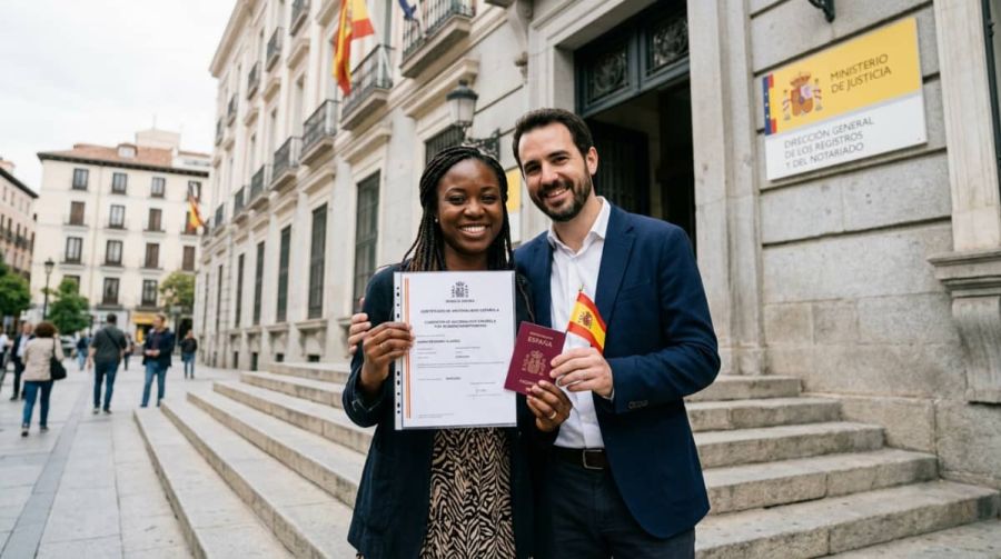 Pareja tramitando nacionalidad española por matrimonio con cónyuge español.